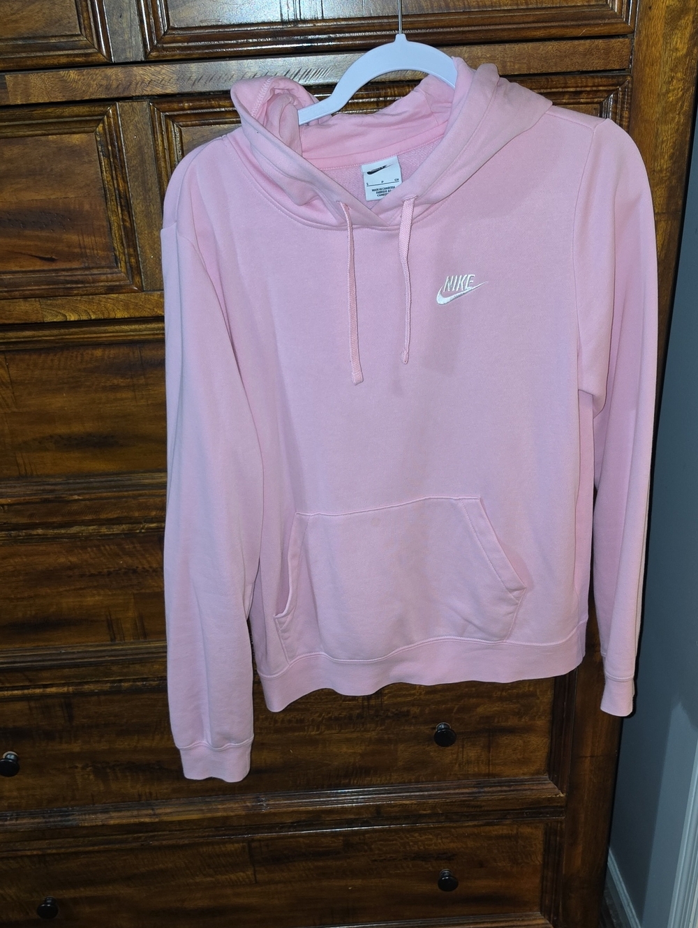 NIKE Womens Sz Small Light Pink Hoodie! White Stitching!